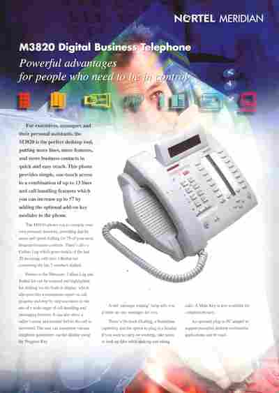 Буклет NORTEL Meridian M3820 Digital Business Telephone, 55-457, Баград.рф